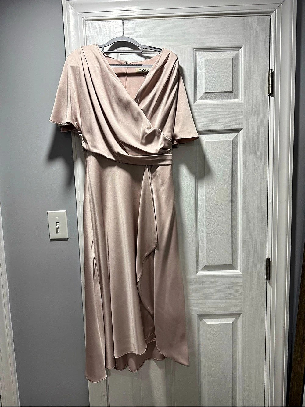 Taylor Draped Midi Dress in Pink Size 8 NWT
